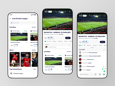 ScoreSync - Live Score App [Streaming Premier League] design football live live score live streaming mobile app mobile design score score app soccer ui ux