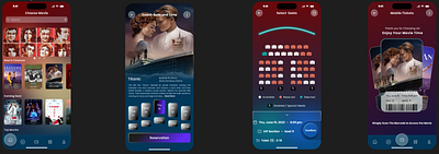 Cinema App Hi-Fi Prototype app appdesign figma phone ui ux