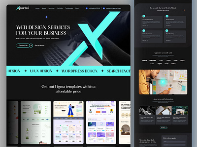 Modern Dark Website template for web design Business business website creative design ui ui ux user experience design user interface design ux web design business website design