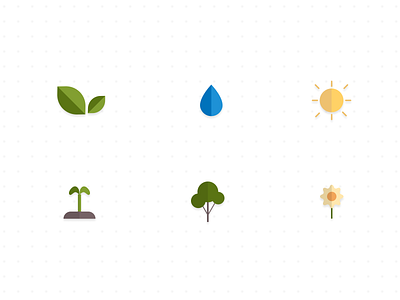 Flat Design Icons ・Nature dailyui flat design icons ui