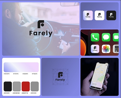 FARELY (HAILING APP)- Branding Essentials app app icon branding colors logo logos page ui ux view