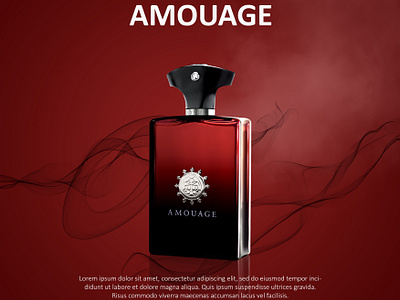 Perfume product manipulation for advertising advertising amouage design inspiration digital marketing graphic design image edit manipulation marketing perfume ad photo manipulation poster design product ads realistic ads spray ads unique design