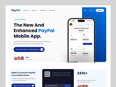 paypal redesign banking landing page design finance financial landing page fintech landing page landing page payment soloution landing page saas landing page uiux website