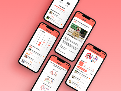 Dog Shelter Volunteering Mobile App animal shelter animal volunteering branding design dog shelter graphic design mobile app ui ux vector volunteer app volunteering app