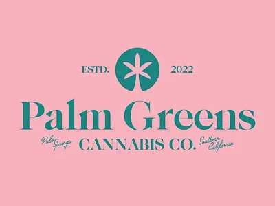 Palm Greens Cannabis Co. Lockup branding california cannabis design graphic design identity illustration logo mark palm palm springs socal weed
