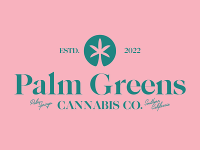 Palm Greens Cannabis Co. Lockup branding california cannabis design graphic design identity illustration logo mark palm palm springs socal weed