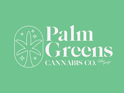 Palm Greens Cannabis Co. Alt Logo branding california cannabis design dispensary graphic design identity illustration lockup logo mark palm palm springs socal vector