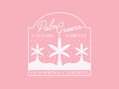 Palm Greens Cannabis Co. Label Badge badge branding california cannabis design graphic design identity illustration label logo mark palm palm springs socal