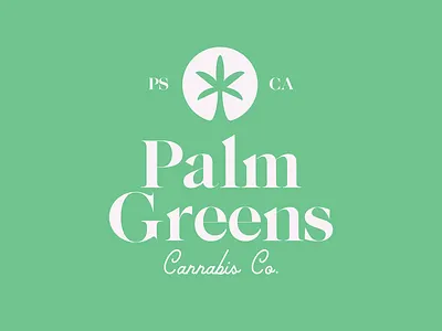 Palm Greens Cannabis Co. Logo branding california cannabis design dispensary graphic design identity illustration logo mark palm palm springs socal