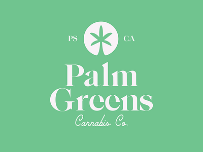 Palm Greens Cannabis Co. Logo branding california cannabis design dispensary graphic design identity illustration logo mark palm palm springs socal