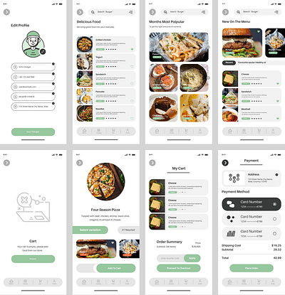 Food Delivery application graphic design ui