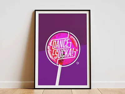 Dance Sucka Typographic Music Poster dance design dance music dance sucka design digital print graphic art graphic design house music lollipop design music music poster poster print purple sweet type design typographic art typography wall art