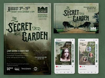 Secret Garden branding direct mail instagram logo musical poster social media theater theatre
