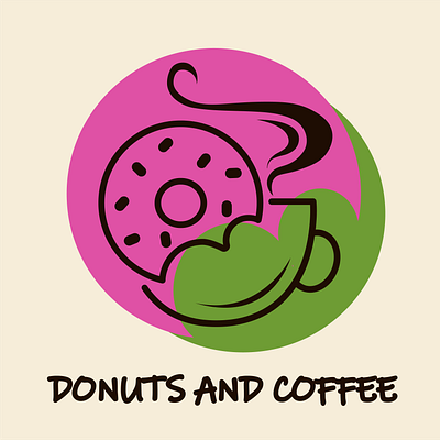 Donuts and coffee logo branding coffee cover donuts graphic design logo packaging sweets vector