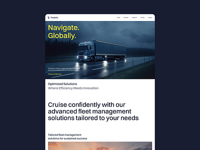 Fleet Management Landing Page Design @ Flagship design figma fleet management fleet tracking landing page nagivation transportation ui uiux ux web design