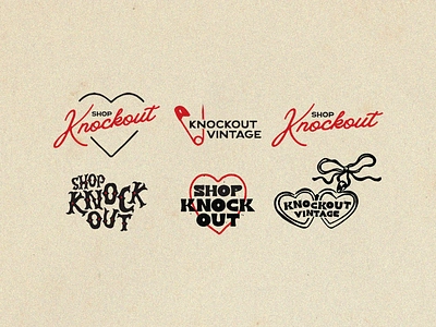 Knockout Vintage branding logo retro shop vintage