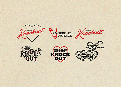 Knockout Vintage branding logo retro shop vintage