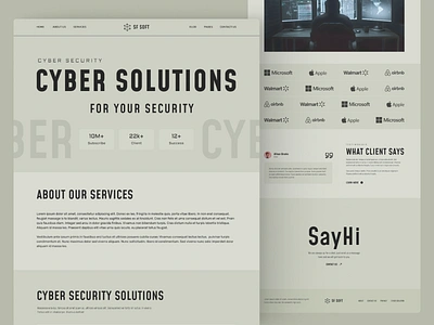 Cyber Security Landing Page animation cyber cyber security cyberpunk cybersecurity hacker hacking homepage interaction landing page lock phishing privacy protection security security agency shield uiux web design website