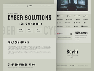 Cyber Security Landing Page animation cyber cyber security cyberpunk cybersecurity hacker hacking homepage interaction landing page lock phishing privacy protection security security agency shield uiux web design website