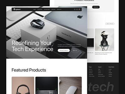 Uptech eCommerce website design design ecommerce ecommerce website landing page ui ux web web design website website design