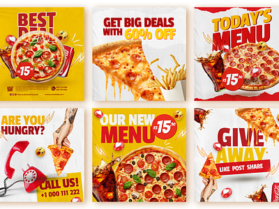 Pizza Food Social Media Promotion Banner Design. carousal design food banner food promotion banner graphic design pizza pizza banner social media post