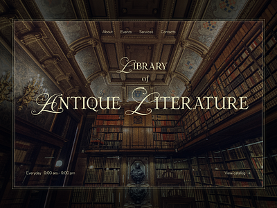Library website | Art Nouveau style art art nouveau branding library library website ui web webdesign website