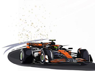 F1 racing car, McLaren, vector illustration automotive car circuit f1 formula illustration isolated race racing sport sports vector