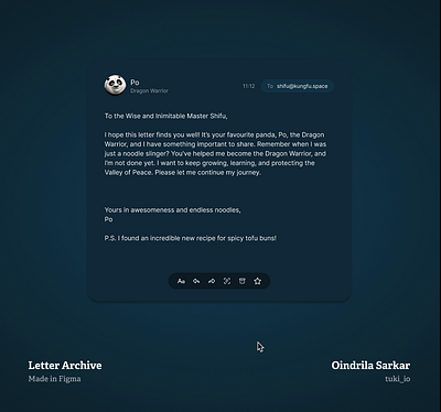 Letter Archive – Interaction animation figma graphic design mailbox prototype ui