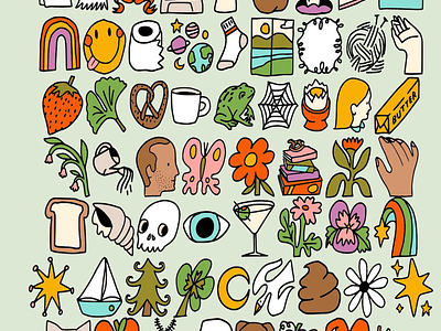 Illos as a font art color design drawing floral flower hand icons illustration leah schmidt leahschm library spot illustration system