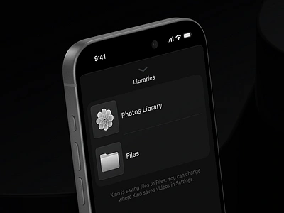 Kino detail: Libraries 3d and app black blackandwhite bw camera folder icon icons ios iphone light photos render ui white