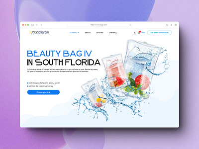 Beauty bag web site beauty blue ui ux water web design