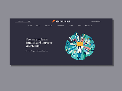 New English Hub Opening Page branding graphic design ui ux