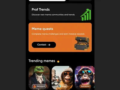 Screens from a web3 social fi platform crypto figma socialfi ui uiux web3
