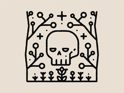 Skull&Garden flower forest garden graphic design icon illustration line logo skull tree ui