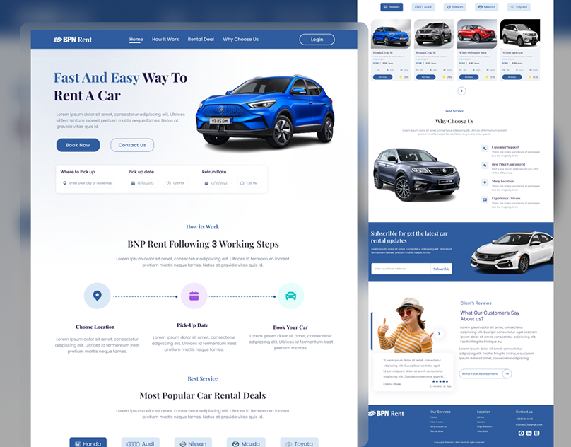 Car rental website by Hidayat UI/UX on Dribbble