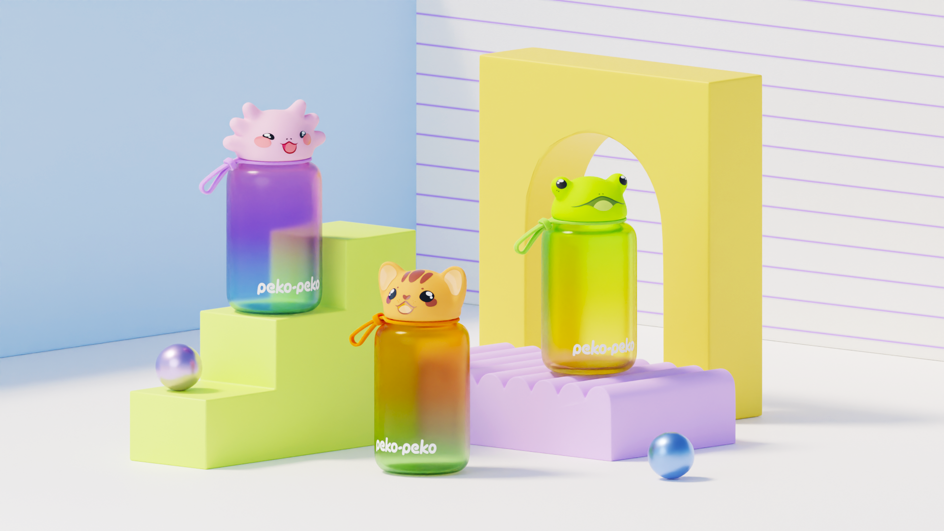 Peko-Peko 3d branding cute graphic design kawaii logo logo design