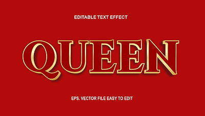 editable text effect editable text effect gold golden graphic design queen