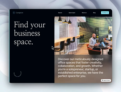 Luxspaces · Real Estate for offices framer motion graphics ui webdesign