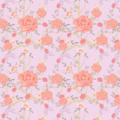 Coming up Roses... design graphic design grey and pink illustration surface pattern
