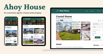Ahoy House: House Rental Website desktop app e commerce housing mobile app mockup rental ui ux web design