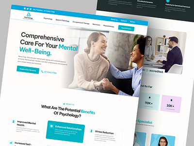 Nexus Cap - Mental Health Psychology 😇 diagnosis doctor healthcare healthcare landing page healthy lab landing page medical care mental health mental health awareness minimalist psychologist psychology service psychology website therapy treatment ui ux user interface webdesign website design