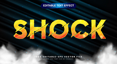 Shock 3d editable text style Template glow