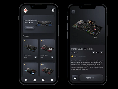 DJ Turntable (E-Commerce) App Design app design dj ecommerce music turntables ui ux