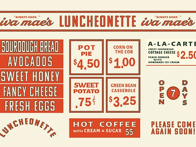 Luncheonette Signage branding deli deli signage diner diner signage los angeles luncheonette restaurant signage retro retro type sign painting signage typography vintage vintage design vintage signage vintage signs vintage type vintage typography wes anderson