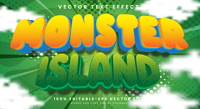 Monster Island 3d editable text style Template fun