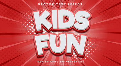 Kids Fun 3d editable text style Template creative