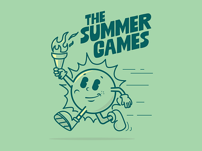 Summer Camp Mascot 2024 california camp cartoon church graphic design mascot olympics retro summer sun torch