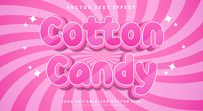 Cotton Candy 3d editable text style Template comic creative