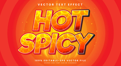 Hot Spicy 3d editable text style Template fat