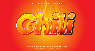 Chili 3d editable text style Template fast food